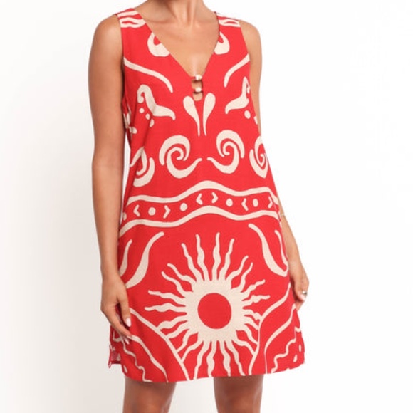 Petal & Pup Giulia Mini Dress in Sunburst linen blend NWT sz US M - Picture 1 of 5